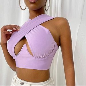 Cried-Cross Halter crop top